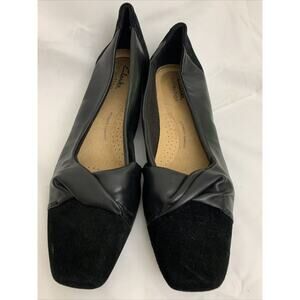 Clarks Tilmont Dalia Black Suede Leather Flats Womens 8.5